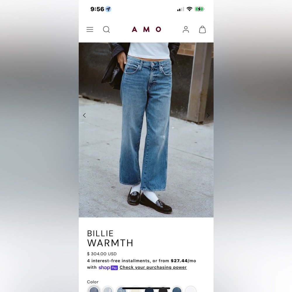 AMO Billie Warmth Denim Pants!!! SOLD OUT ON LINE